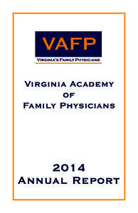 Virginia Academy of Family Physicians 2014 Annual Report