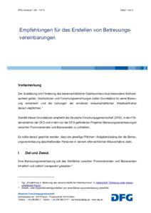 DFG-Vordruck 1.90 – Seite 1 von 2 Empfehlungen für das Erstellen von Betreuungsvereinbarungen