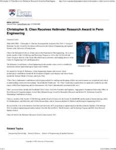 Christopher S. Chen Receives Heilmeier Research Award in Penn Engineering | Penn News