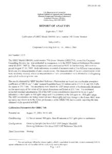 NIST Ozone Report of Analysis for OREC™