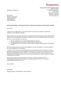 Microsoft Word - Letter to ASX re Code of Practice - Clearing  Settlement[removed]