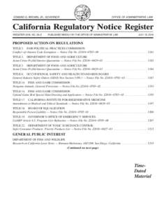 California Code of Regulations / Occupational Safety and Health Administration / California Regulatory Notice Register / Occupational safety and health / Regulatory agency / California Administrative Procedure Act / Regulatory Flexibility Act