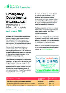 Emergency Departments Hospital Quarterly: Performance of NSW public hospitals April to June 2011