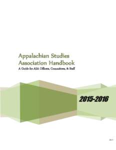 Page 1 of 137  ASA Handbook 2015 Appalachian Studies Association Handbook