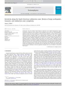 Seismicity along the South American subduction zone: Review of large earthquakes, tsunamis, and subduction zone complexity