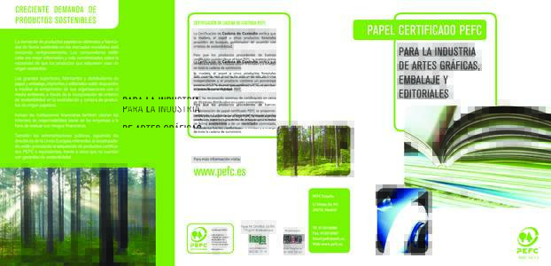 Certificado PEFC  Papel R4 CHORUS SATIN 170 g/m2 distribuido por  Impreso por