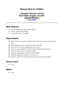 Microsoft Word - V3300V+ V2.6.3 release note.doc