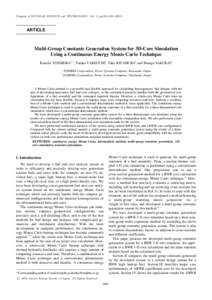 Progress in NUCLEAR SCIENCE and TECHNOLOGY, Vol. 2, ppARTICLE Multi-Group Constants Generation System for 3D-Core Simulation Using a Continuous Energy Monte Carlo Technique