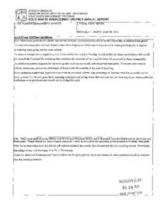 STATE OF MISSOURI MISSOURI DEPARTMENT OF NATURAL RESOURCES SOLID WASTE MANAGEMENT PROGRAM SOLID WASTE MANAGEMENT DISTRICT ANNUAL REPORT 1. SOLID WASTE MANAGEMENT DISTRICT