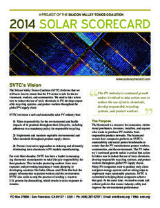 SVTC Solar Scorecard, 5v2