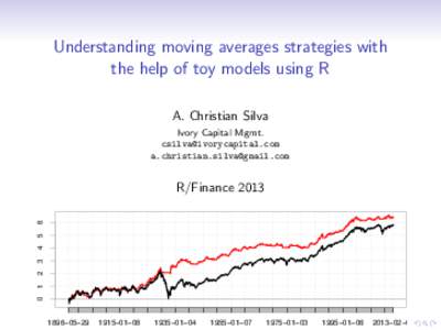 Understanding moving averages strategies with the help of toy models using R A. Christian Silva Ivory Capital Mgmt. [removed] [removed]