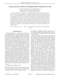 PHYSICAL REVIEW X 1, Compression of Flow Can Reveal Overlapping-Module Organization in Networks Alcides Viamontes Esquivel* and Martin Rosvall Integrated Science Lab, Umea˚ University, Sweden (Received 6 