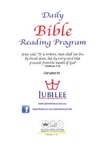Daily  Bible Reading Program Jesus said, 