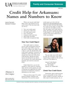 Credit Help for Arkansans: Names and Numbers to Know - FSFCS91