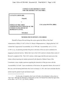 Case 1:09-cvHHK Document 22  FiledPage 1 of 30 UNITED STATES DISTRICT COURT FOR THE DISTRICT OF COLUMBIA