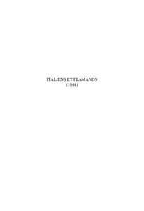 ITALIENS ET FLAMANDS (1844) ALEXANDRE DUMAS  Italiens et Flamands