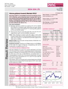 Q2FY2011 Update Sector: Metals & Mining BSE Sensex : 19,983 RESEARCH HOLD