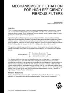 MECHANISMS OF FILTRATION FOR HIGH EFFICIENCY FIBROUS FILTERS APPLICATION NOTE ITI-041  Overview