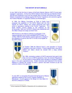 Microsoft Word - History of NATO Medals.doc