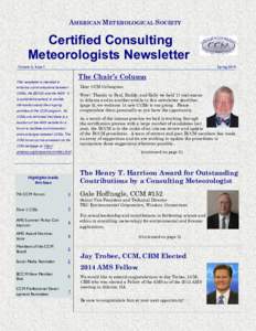 AMERICAN METEROLOGICAL SOCIETY  Certified Consulting Meteorologists Newsletter Volume 5, Issue 1