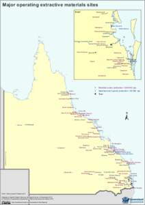 Major operating extractive materials sites in Queensland