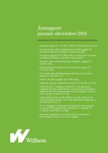 Årsrapport januari–december 2014 •	 Intäkterna ökade tillMkr), en ökning med 6 procent. •	 Den ekonomiska uthyrningsgraden för bostäder uppgick till 	 	 99 procent (99) och som helhet till 98 pr