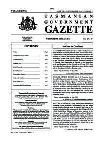 Geography of Oceania / Probate / Geography of Australia / Law / Hobart / Tasmania