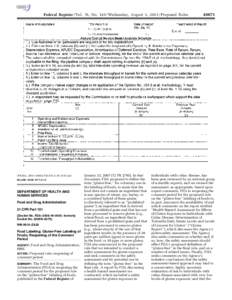 [FR Doc. 2011–19652 Filed 8–2–11; 8:45 am] BILLING CODE 6717–01–C DEPARTMENT OF HEALTH AND HUMAN SERVICES Food and Drug Administration