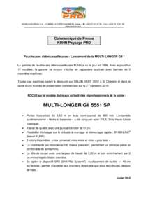 Microsoft Word - Communiqué de presse MULTI GII 5551 SP_2010