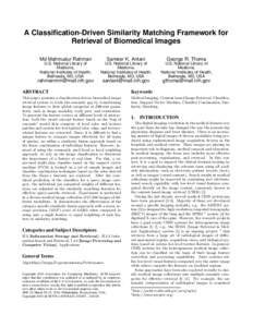 A Classification-Driven Similarity Matching Framework For Retrieval of Biomedical Images