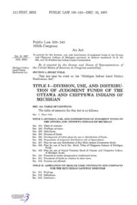 Bay Mills Indian Community / Grand Traverse Band of Ottawa and Chippewa Indians / Sault Tribe of Chippewa Indians / Ojibwe people / Lake Superior Chippewa / Sault Ste. Marie /  Michigan / Upper Peninsula of Michigan / Title 25 of the United States Code / Blood quantum laws / Ojibwe / First Nations / Michigan