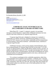 For Immediate Release, December 15, 2009 Contacts : Bonnie LeVar, ([removed]removed] Mark LoCastro, Cramer-Krasselt, ([removed]removed]