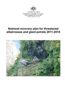 National recovery plan for threatened albatrosses and giant petrels[removed]