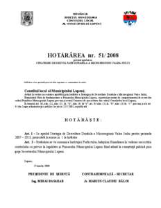 ROMÂNIA JUDEŢUL HUNEDOARA CONSILIUL LOCAL