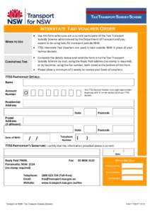 FORM  TTSS # 10  TAXI TRANSPORT SUBSIDY SCHEME