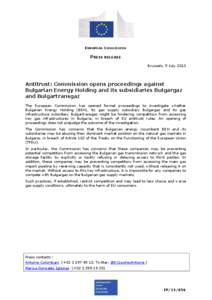 EUROPEAN COMMISSION  PRESS RELEASE Brussels, 5 July[removed]Antitrust: Commission opens proceedings against