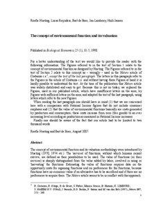 Roefie Hueting, Lucas Reijnders, Bart de Boer, Jan Lambooy, Huib Jansen  The concept of environmental function and its valuation