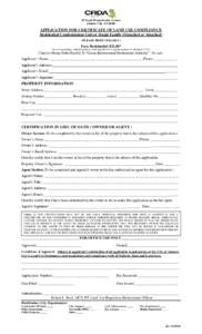 15 South Pennsylvania Avenue Atlantic City, NJAPPLICATION FOR CERTIFICATE OF LAND USE COMPLIANCE Residential Condominium Unit or Single Family (Detached or Attached) (PLEASE PRINT CLEARLY)