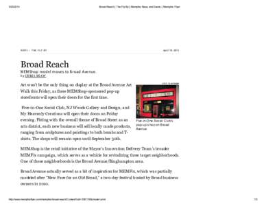 Broad Reach | The Fly-By | Memphis News and Events | Memphis Flyer N E W S » TH E F L Y-B Y