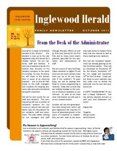 INGLEWOOD  CARE CENTRE  Inglewood Herald FAMILY NEWSLETTER