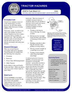 TRACTOR HAZARDS HOSTA Task Sheet 4.2 Core  NATIONAL SAFE TRACTOR AND MACHINERY OPERATION PROGRAM