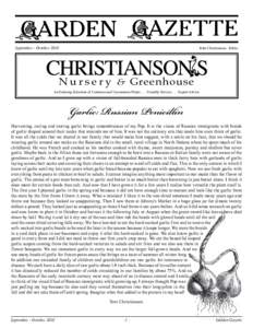 September - October 2010	  John Christianson, Editor N u r s e r y & Greenhouse