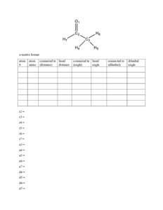 z-matrix format atom # r2 = r3 =