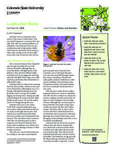 Leafcutter Bees Fact Sheet No.	[removed]Insect Series|Home and Garden  by W.S. Cranshaw*