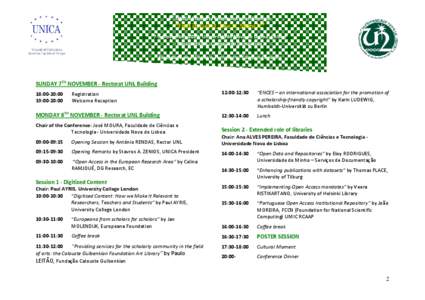 programme updated 1_11_2010 - 5th UNICA Scholarly Communication Seminar