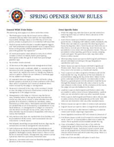 SPRING OPENER SHOW RULES  O IL
