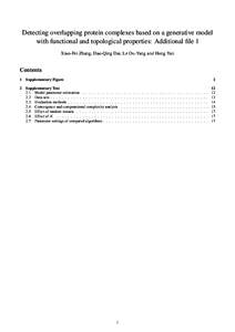 Detecting overlapping protein complexes based on a generative model with functional and topological properties: Additional file 1 Xiao-Fei Zhang, Dao-Qing Dai, Le Ou-Yang and Hong Yan Contents 1 Supplementary Figure
