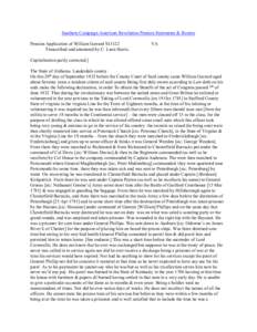 Southern Campaign American Revolution Pension Statements & Rosters Pension Application of William Garrard S13122 Transcribed and annotated by C. Leon Harris. VA