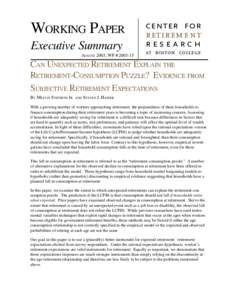 WORKING PAPER Executive Summary AUGUST 2003, WP # [removed]center for retirement