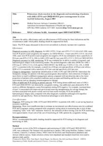 Title:  Polymerase chain reaction in the diagnosis and monitoring of patients with AML1-ETO and CBFb-MYH11 gene rearrangement in acute myeloid leukaemia, August 2003